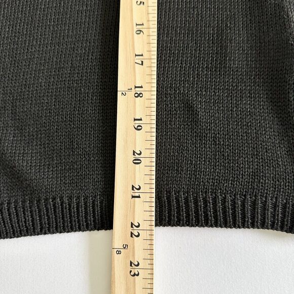 Black Open Front Cardigan Medium Crochet Colorful Granny Square Sleeve Boho - Picture 11 of 13